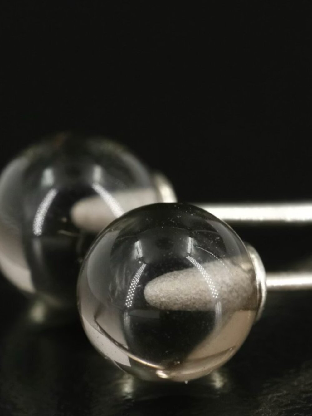 Sterling Smoky Quartz Round Stud Earrings